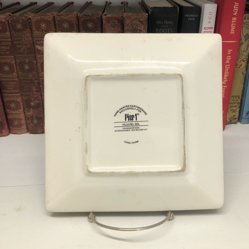 SET of 4 PIER 1 Hand Painted Villa Del Sol Earthenware  Salad Plate 8.5" 0386 - Picture 5 of 6